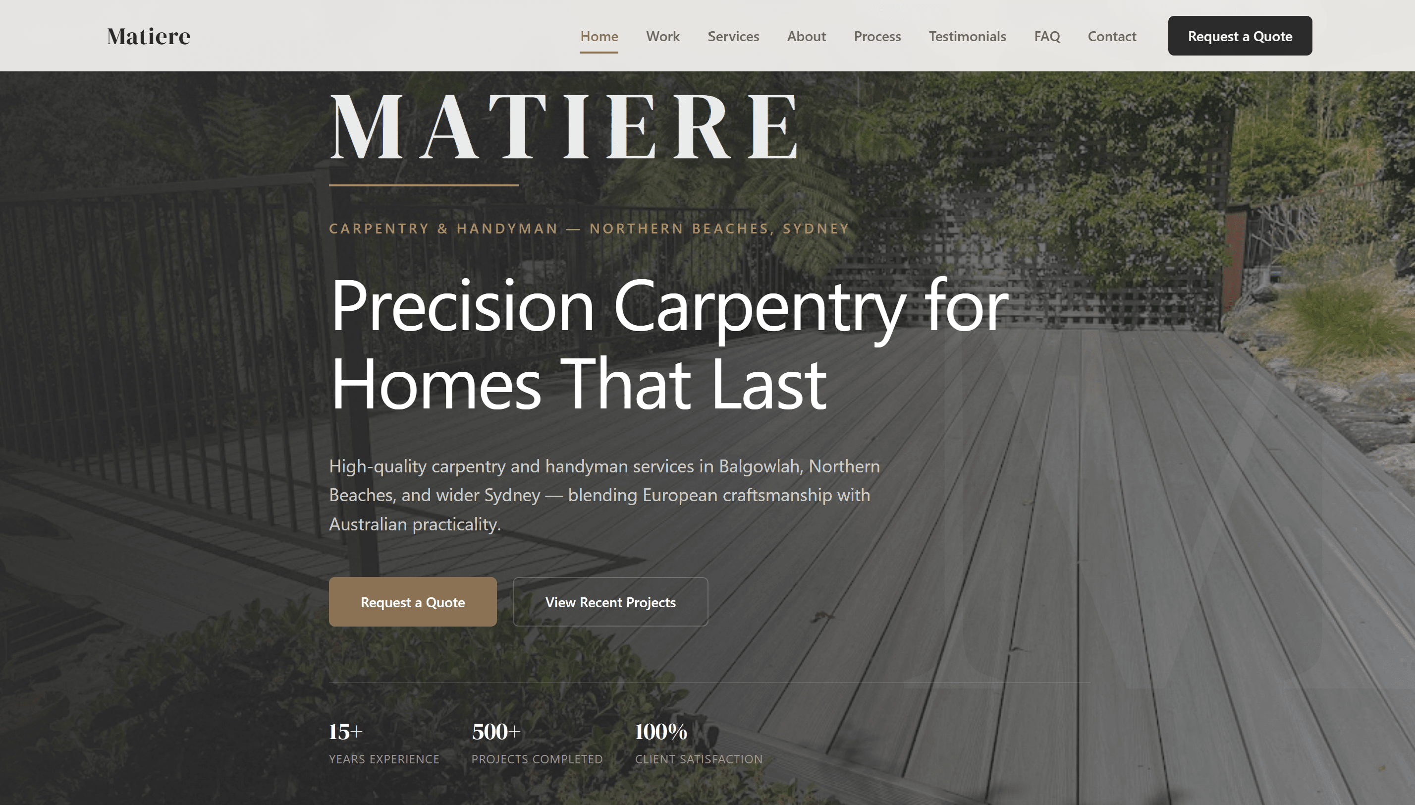 Matiere Carpentry